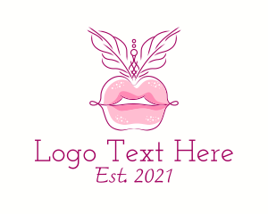 Aesthetics - Minimalist Burlesque Lips logo design