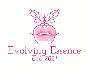 Minimalist Burlesque Lips logo design