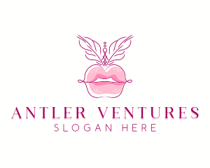 Minimalist Burlesque Lips logo design