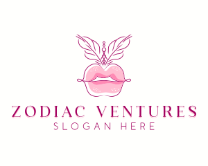 Minimalist Burlesque Lips logo design