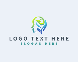 Mind - Leaf Mental Health Head logo design