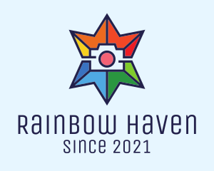 Rainbow Hexagram Camera  logo design