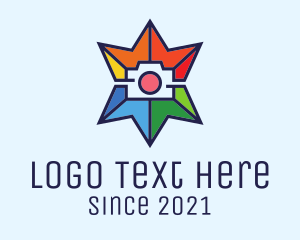 Colorful - Rainbow Hexagram Camera logo design