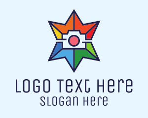 Rainbow Hexagram Camera  Logo