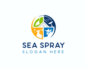 Sanitation Cleaning Disinfection logo design