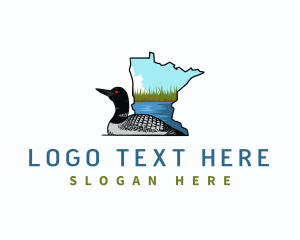 Loon - Common Loon Bird Minnesota logo design