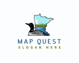 Common Loon Bird Minnesota logo design