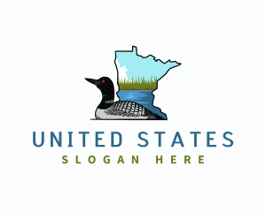 Common Loon Bird Minnesota logo design