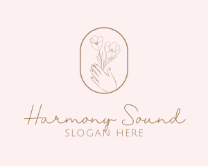 Aroma - Feminine Floral Hand logo design