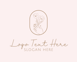 Florist - Feminine Floral Hand logo design