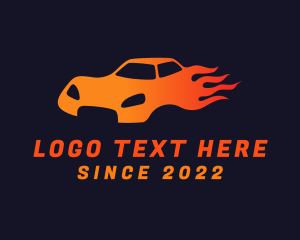 Fire - Blazing Sports Car logo design