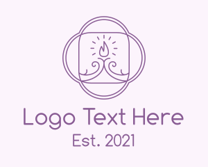 Flame - Purple Swirl Candle logo design