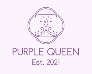 Purple Swirl Candle  logo design