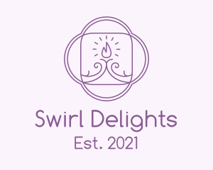 Purple Swirl Candle  logo design