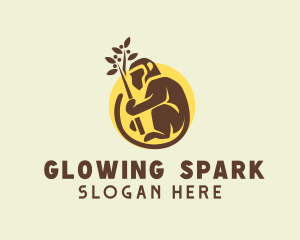 Planting Brown Monkey logo design