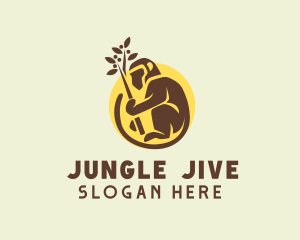 Planting Brown Monkey logo design