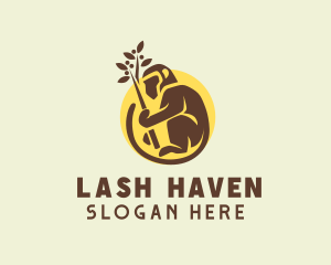 Planting Brown Monkey logo design