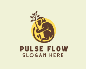 Planting Brown Monkey logo design