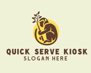 Planting Brown Monkey logo design