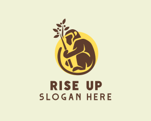 Planting Brown Monkey logo design