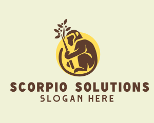 Planting Brown Monkey logo design