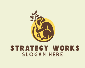 Planting Brown Monkey logo design