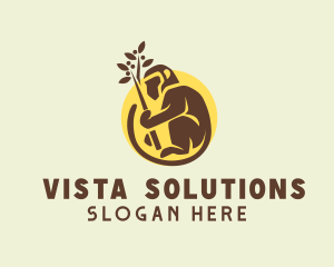 Planting Brown Monkey logo design