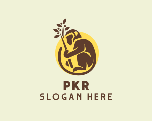 Planting Brown Monkey logo design