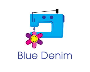 Denim - Cute Fashion Sewing Machine logo design