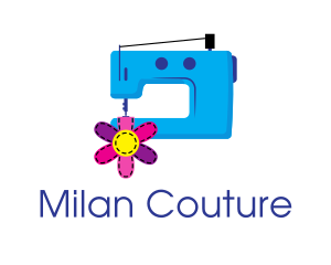 Cute Fashion Sewing Machine logo design