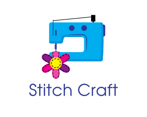 Embroidering - Cute Fashion Sewing Machine logo design