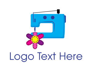 Embroidering - Cute Fashion Sewing Machine logo design