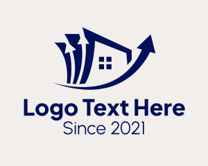 Property Developer - Blue Housing Arrow logo design