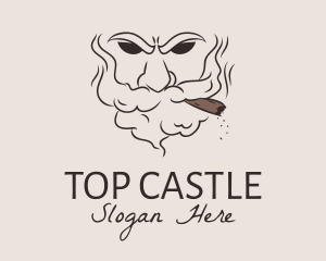 Vape - Old Man Smoking Tobacco logo design
