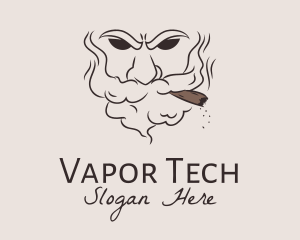 Vapor - Old Man Smoking Tobacco logo design