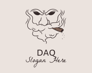 Old Man Smoking Tobacco  logo design