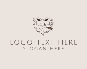 Tobacco - Old Man Smoking Tobacco logo design