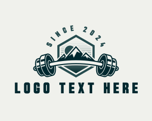 Weights - Barbel Mountain Fitness logo design
