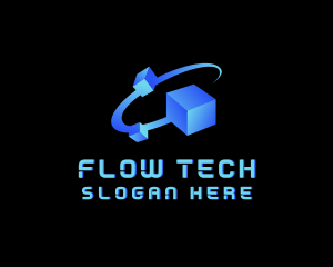 Tech Cube Swoosh Software logo design