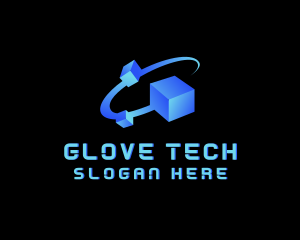 Tech Cube Swoosh Software logo design