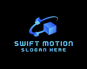 Tech Cube Swoosh Software logo design