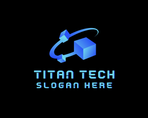 Tech Cube Swoosh Software logo design