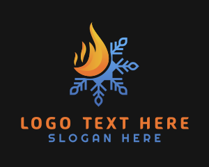 Refrigeration - Fire Snowflake Energy logo design