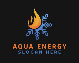 Fire Snowflake Energy logo design