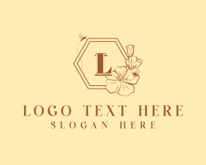 Hexagon - Flower Bee Garden logo design