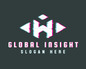 Stream - Glitch Letter W logo design