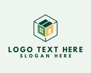 Hexagonal Box House logo design