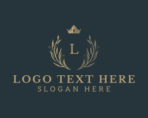 Leaf - Crown Fashion Wreath logo design