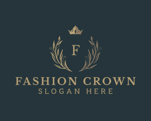 Crown Fashion Wreath logo design