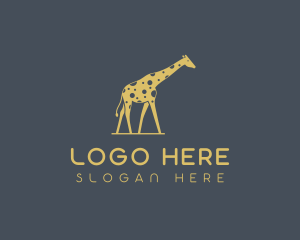 Snow Leopard - Giraffe Safari Wildlife logo design